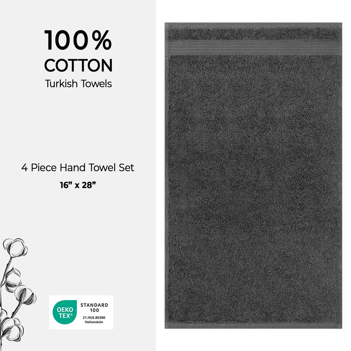 American Soft Linen Bekos 100% Cotton Turkish 4-Piece Hand Towel Sets, Wholesale Luxury Hand Towels