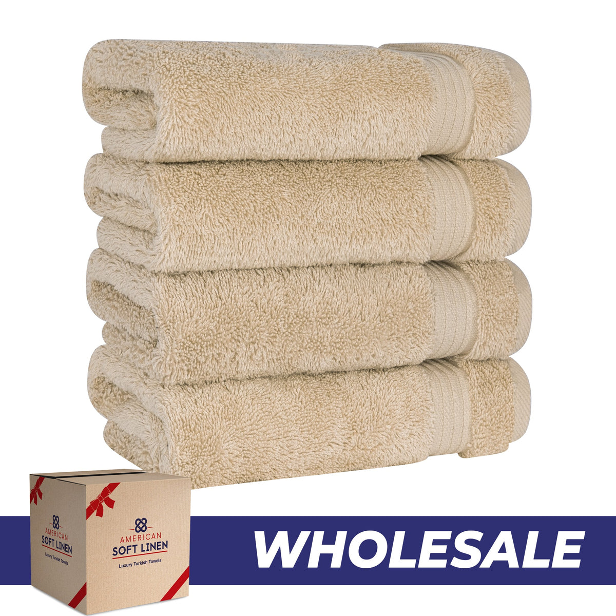 American Soft Linen Bekos 100% Cotton Turkish 4-Piece Hand Towel Sets, Wholesale Luxury Hand Towels