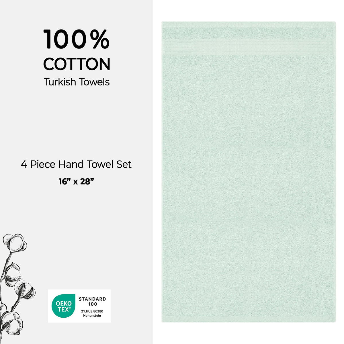 American Soft Linen Bekos 100% Cotton Turkish 4-Piece Hand Towel Sets, Wholesale Luxury Hand Towels