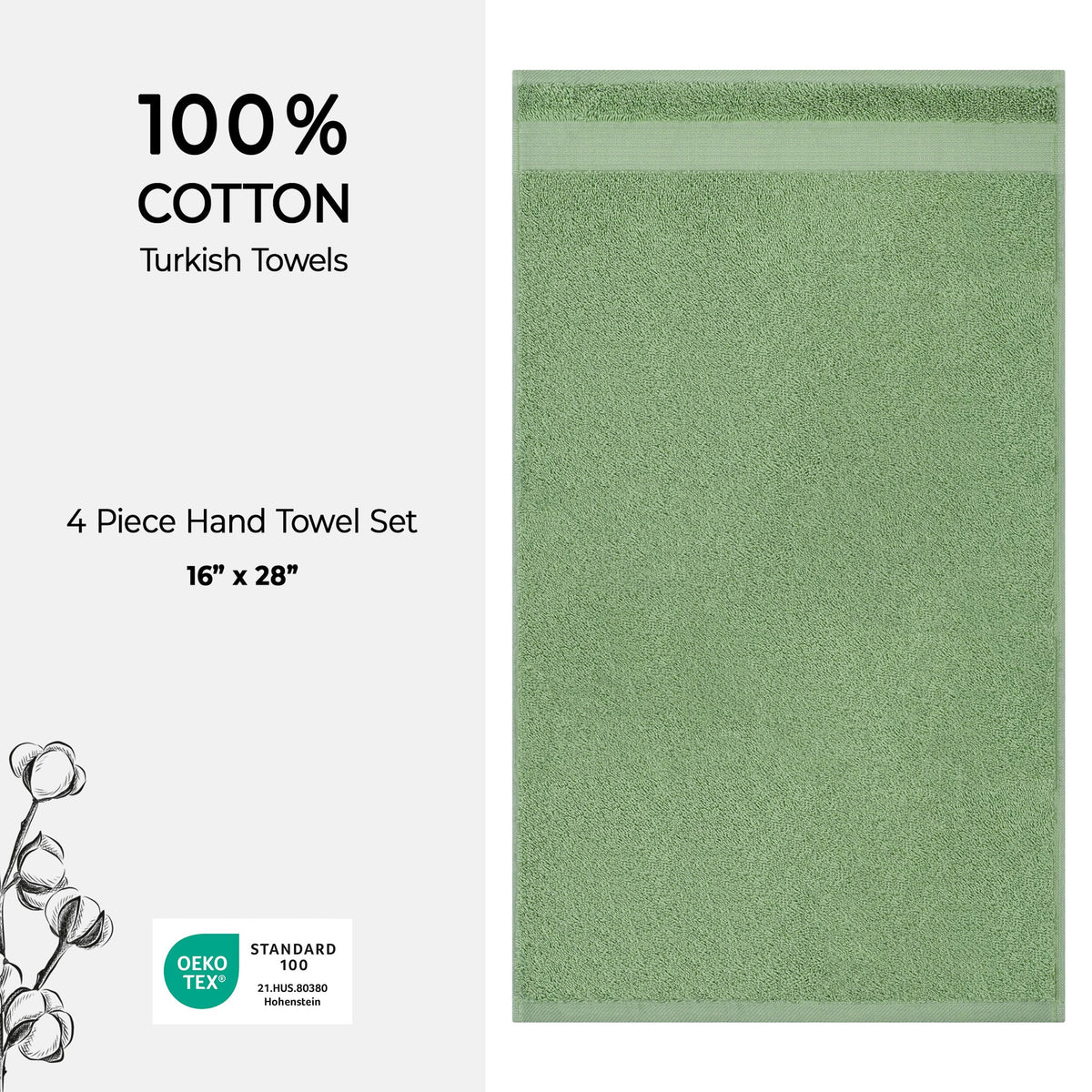 American Soft Linen Bekos 100% Cotton Turkish 4-Piece Hand Towel Sets, Wholesale Luxury Hand Towels