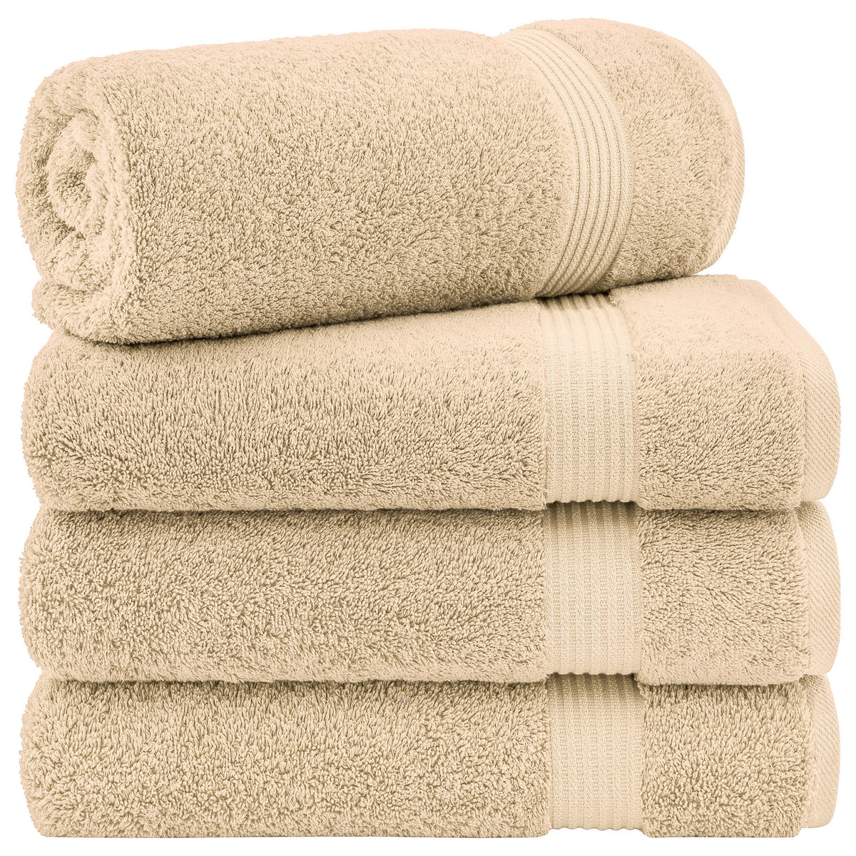 American Soft Linen Bekos 100% Cotton Turkish 4-Piece Bath Towel Sets, Wholesale Luxury Bath Towels