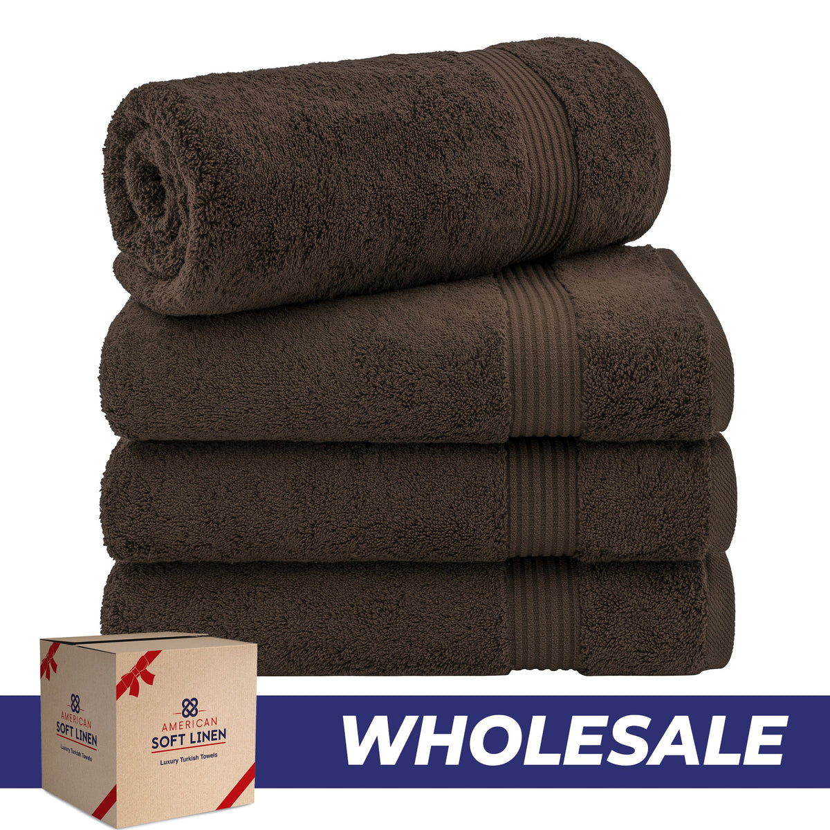 American Soft Linen Bekos 100% Cotton Turkish 4-Piece Bath Towel Sets, Wholesale Luxury Bath Towels