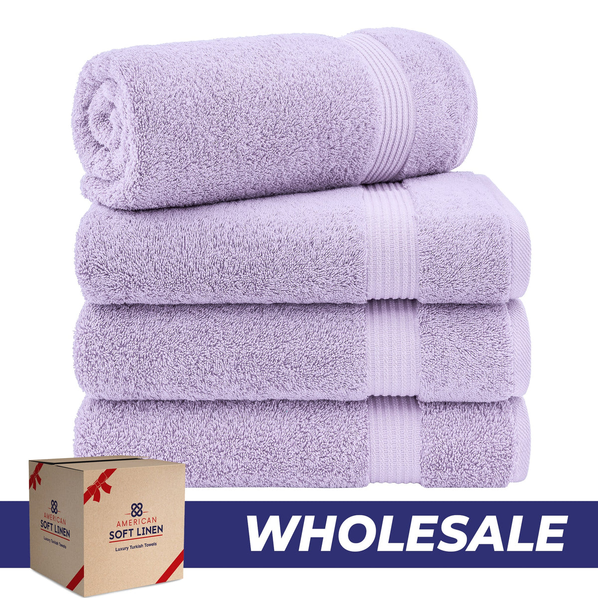 American Soft Linen Bekos 100% Cotton Turkish 4-Piece Bath Towel Sets, Wholesale Luxury Bath Towels