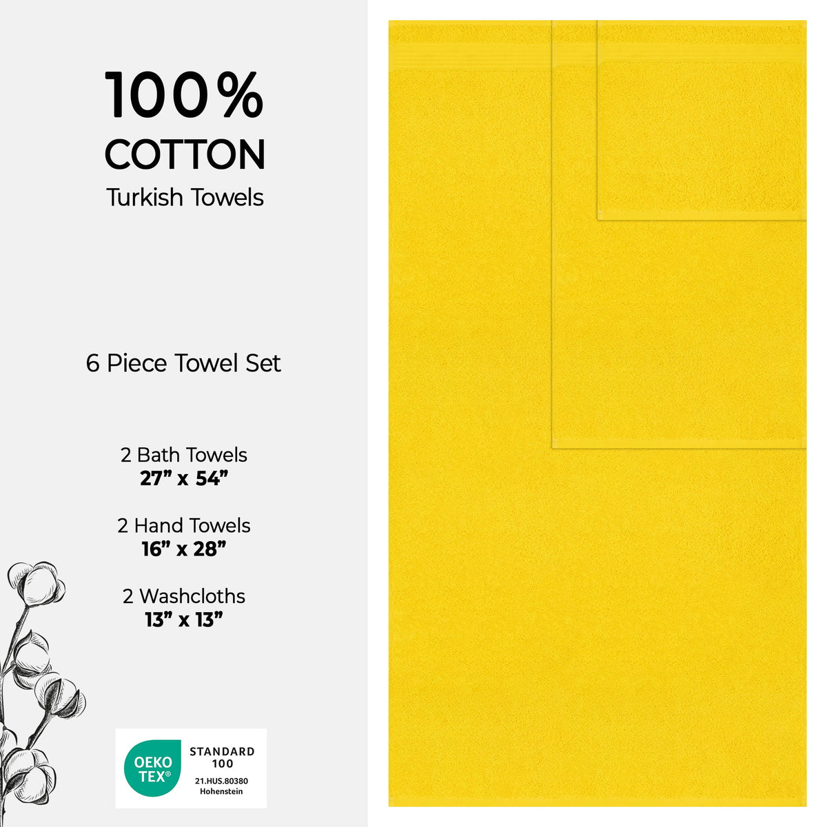 American Soft Linen Bekos 100% Cotton 6-Piece Turkish Bath Towel Sets, Wholesale Luxury Bath Towels