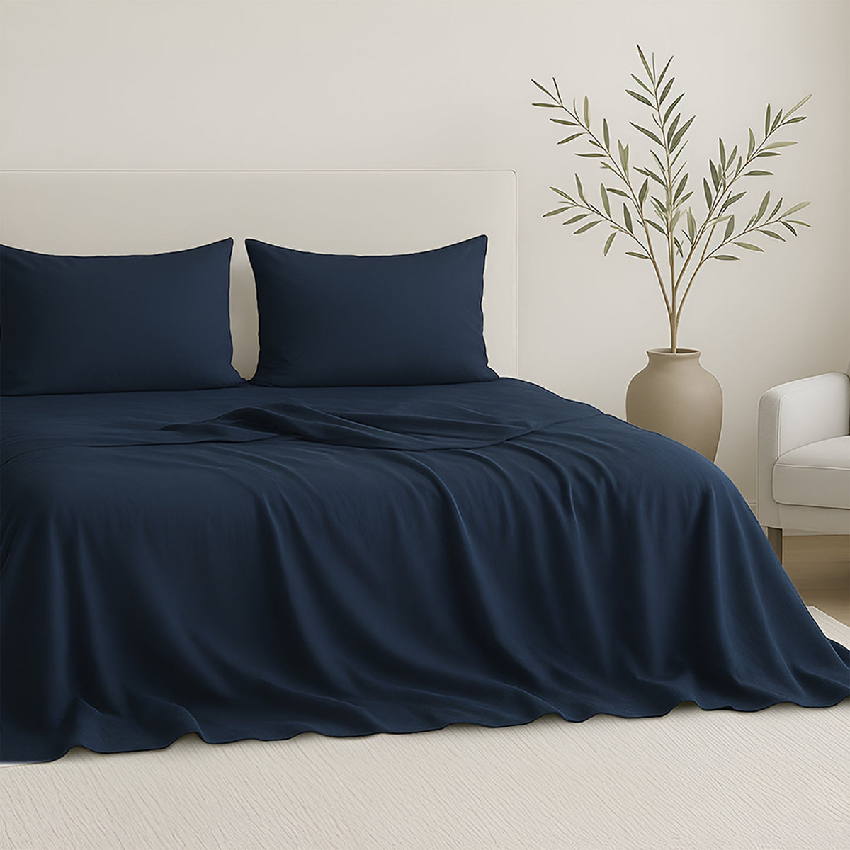 American Soft Linen Luxury 100% Cotton Sateen Weave Sheets Set - Premium Bed Sheet Sets
