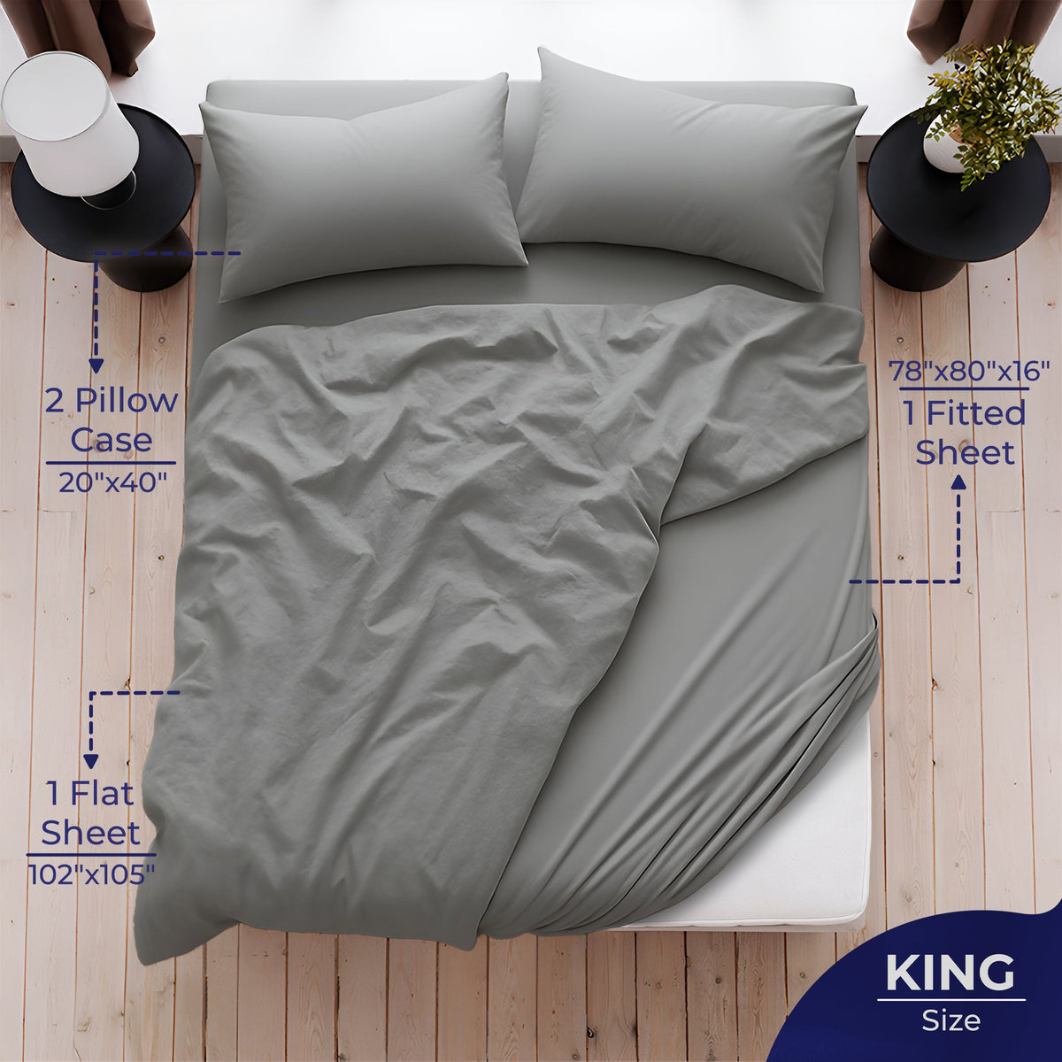 American Soft Linen Luxury 100% Cotton Sateen Weave Sheets Set - Premium Bed Sheet Sets