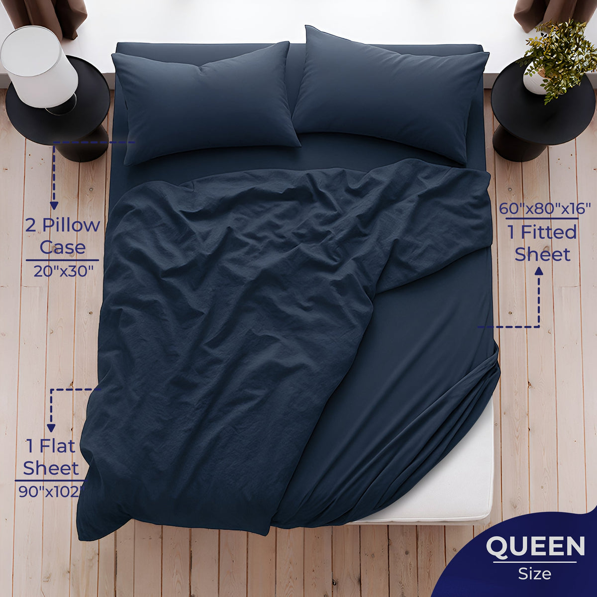 American Soft Linen Luxury 100% Cotton Sateen Weave Sheets Set - Premium Bed Sheet Sets