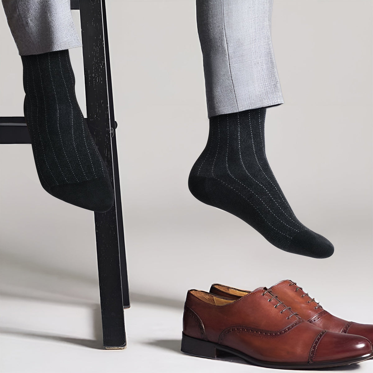 American Soft Linen Men’s Dress Socks – Premium Patterned Crew Socks in Gift Box Organizer