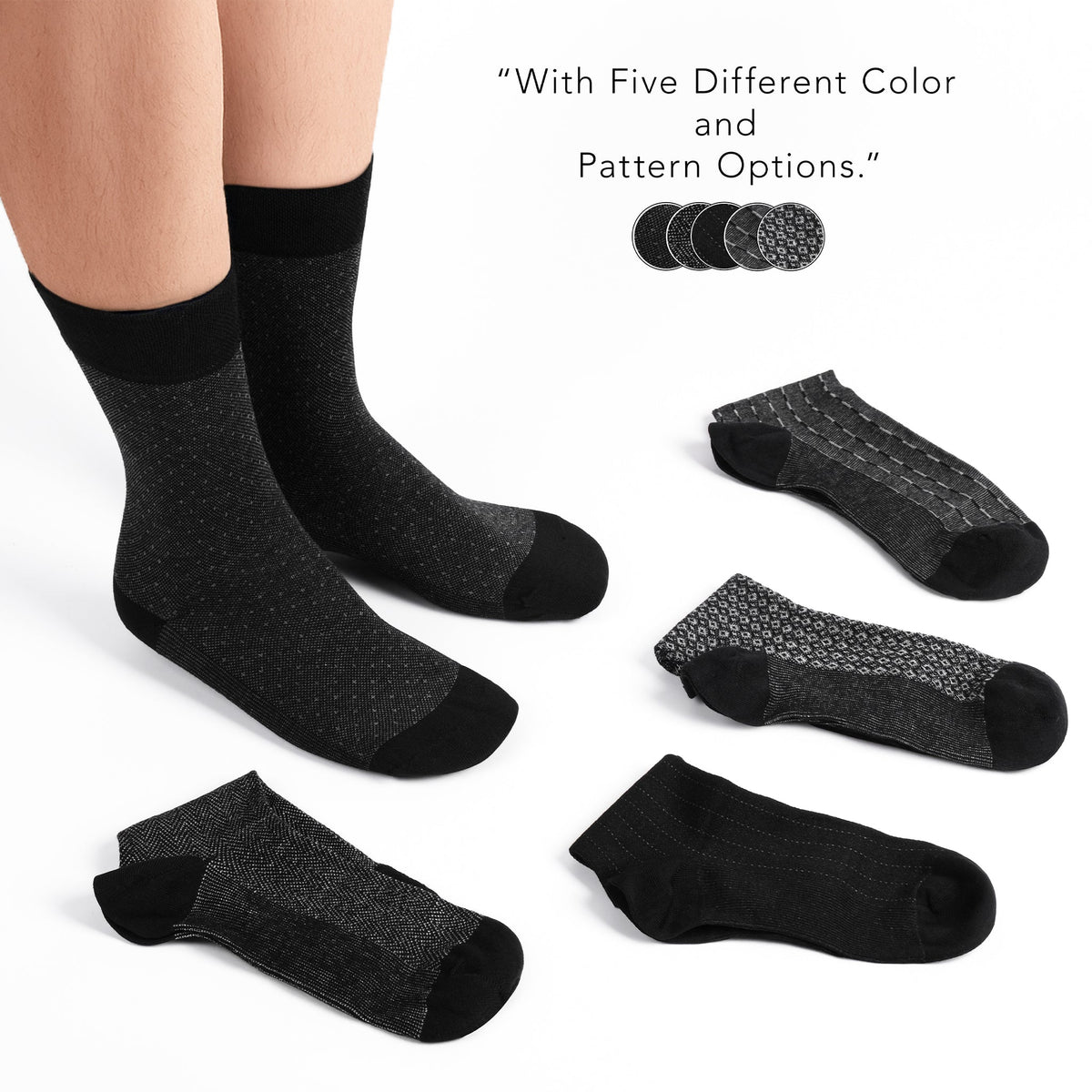 American Soft Linen Men’s Dress Socks – Premium Patterned Crew Socks in Gift Box Organizer