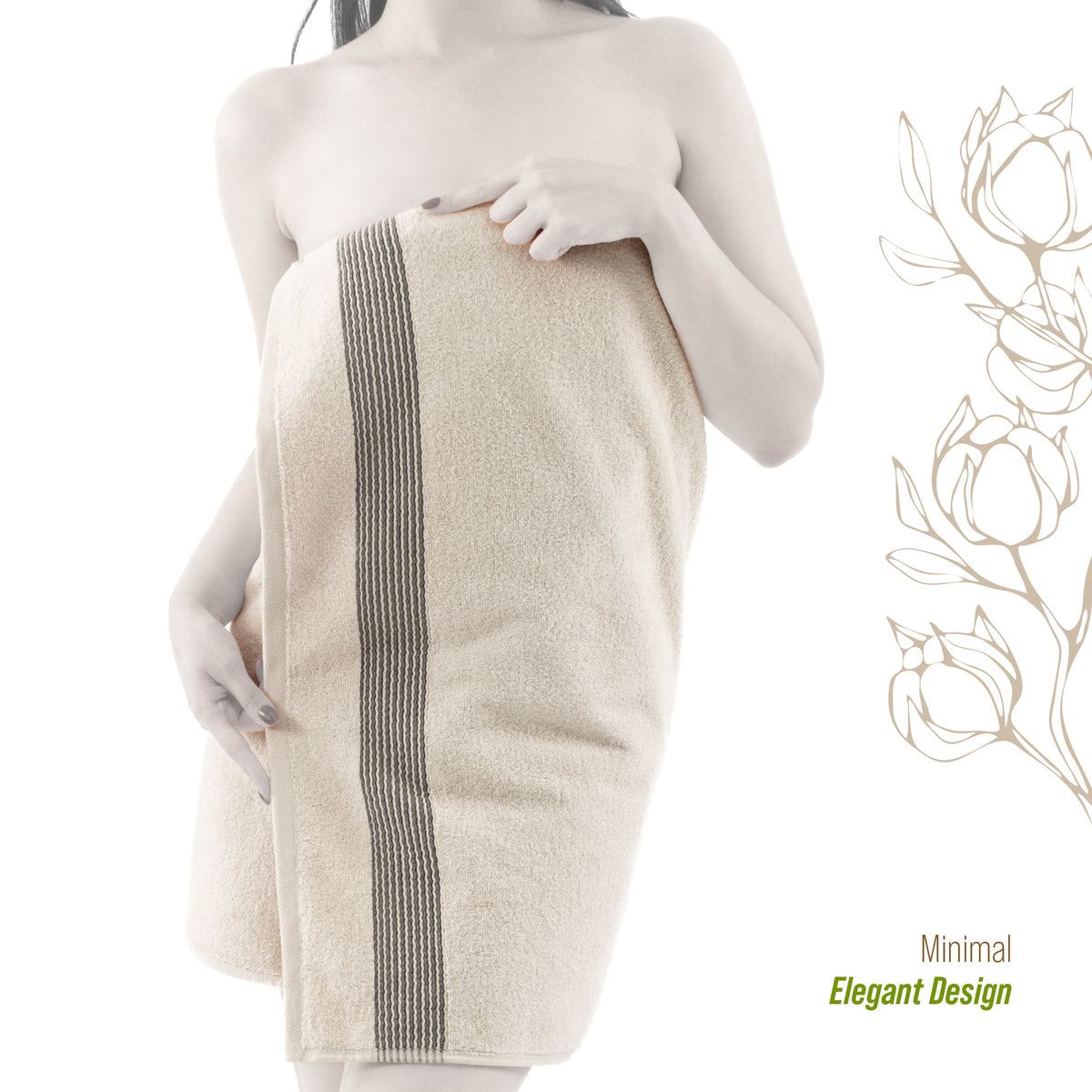 American Soft Linen Pleated Collection 100% Combed Cotton Luxury 6 Piece Towel Set, Zero Twist Ultra Soft and Plush 460 GSM Towels for Bathroom