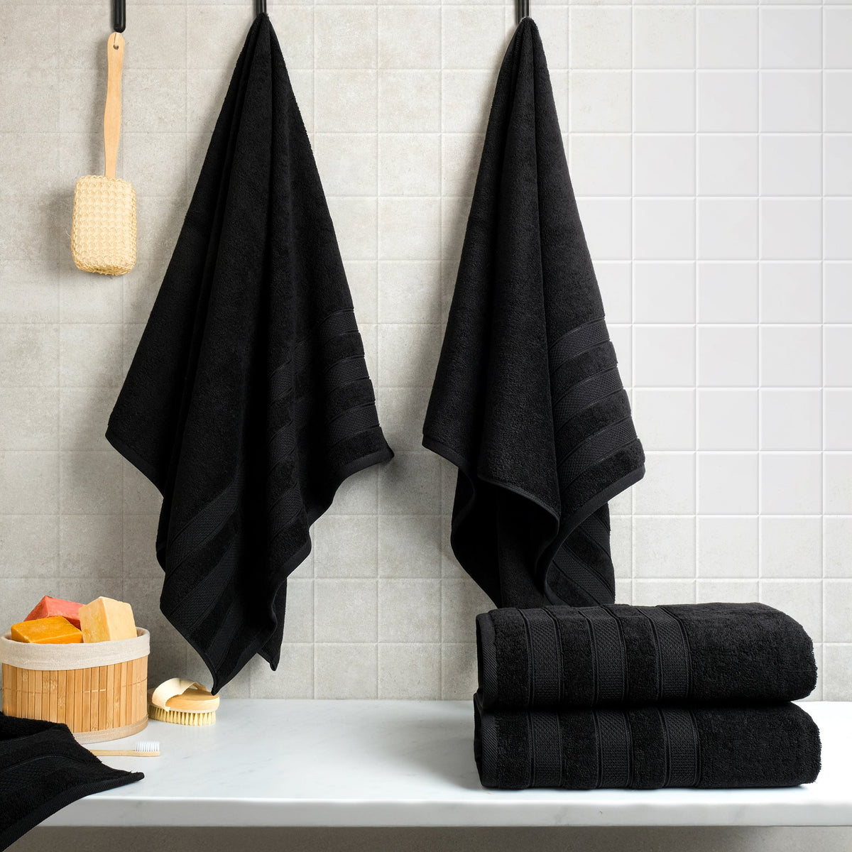 Salem 4 Piece 100% Cotton Luxury Turkish Bath Towel Sets
