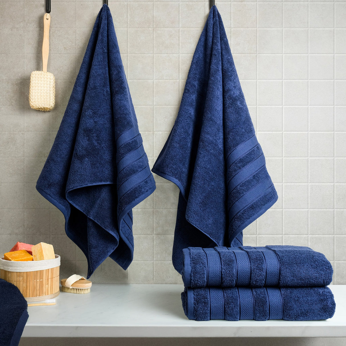 Salem 4 Piece 100% Cotton Luxury Turkish Bath Towel Sets