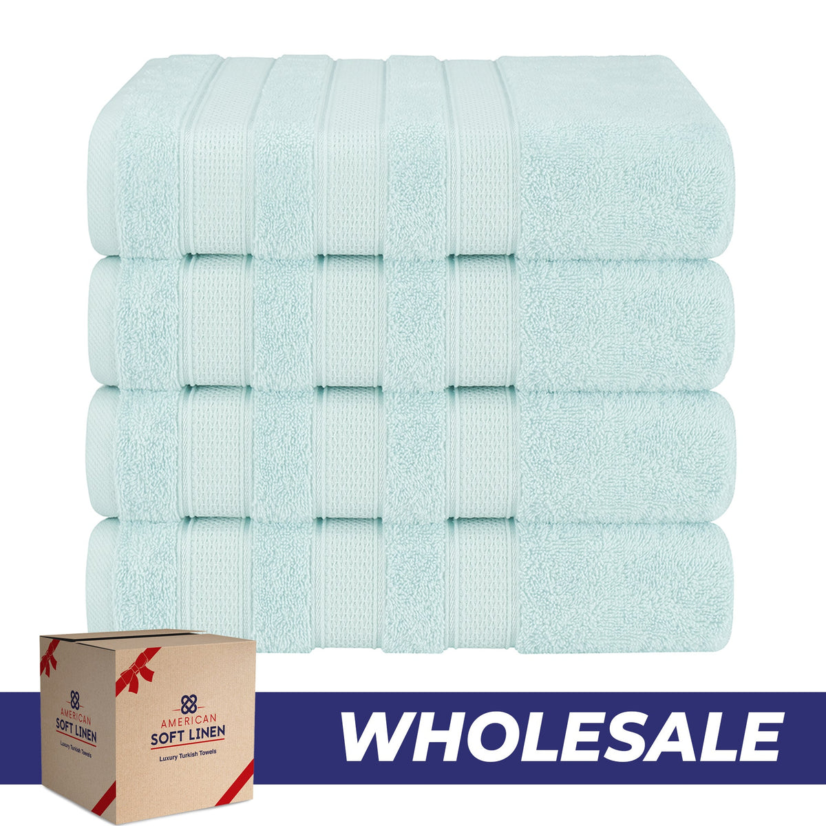 Salem 4 Piece 100% Cotton Luxury Turkish Bath Towel Sets - 6 Set Case Pack - Wholesale bath towels