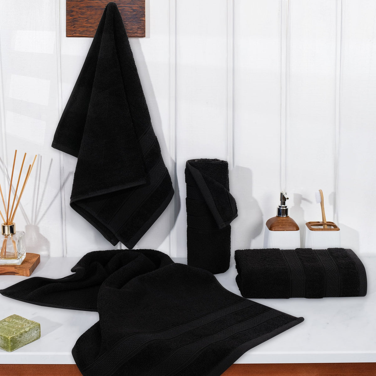 Salem 4 Piece 100% Cotton Luxury Turkish Hand Towel Sets