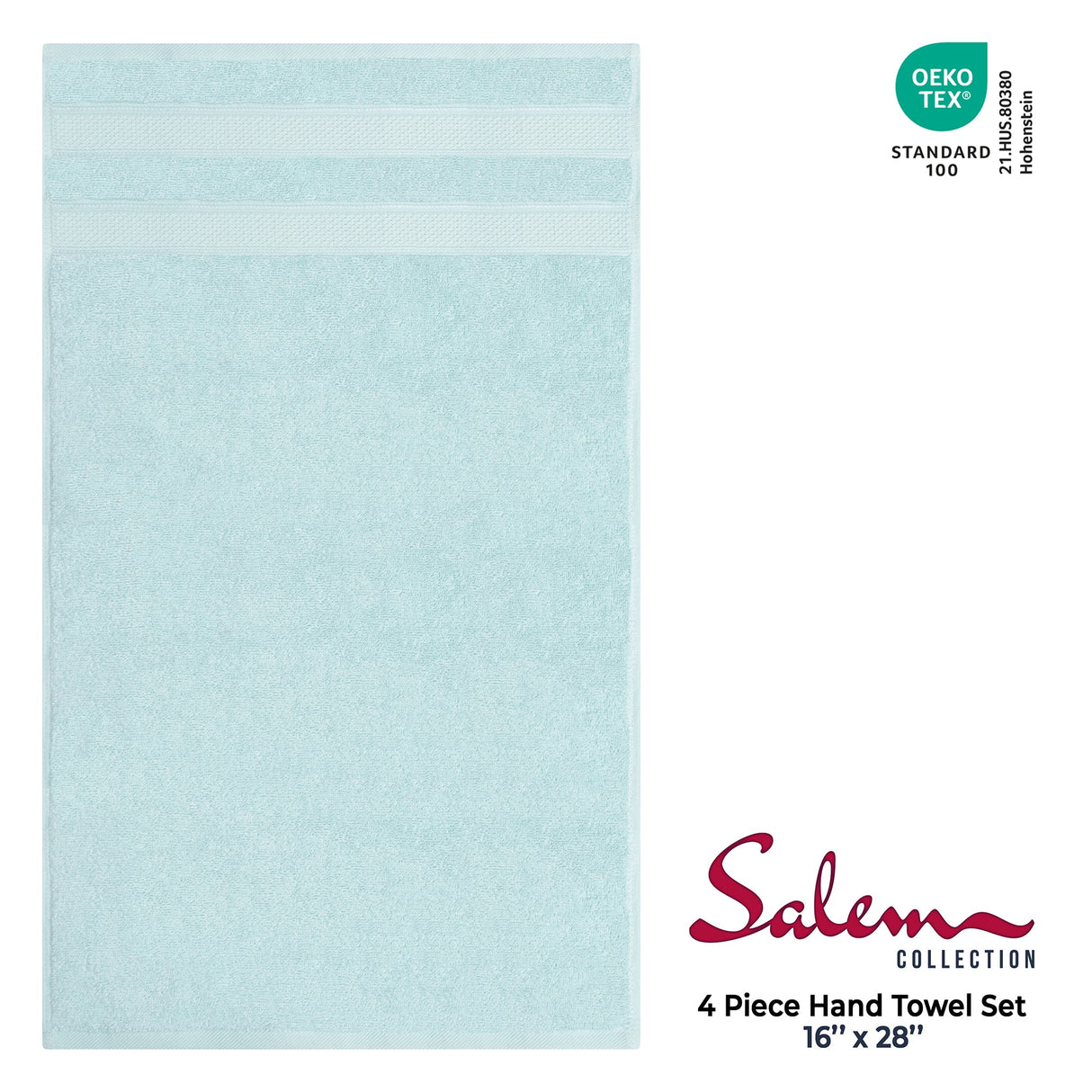 Salem 4 Piece 100% Cotton Luxury Turkish Hand Towel Sets