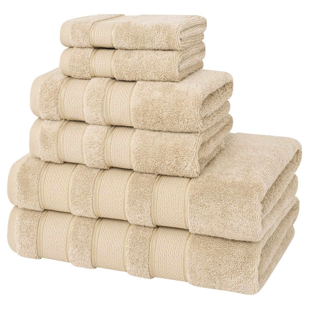 Salem 6 Piece 100% Cotton Luxury Turkish Bath Towel Set