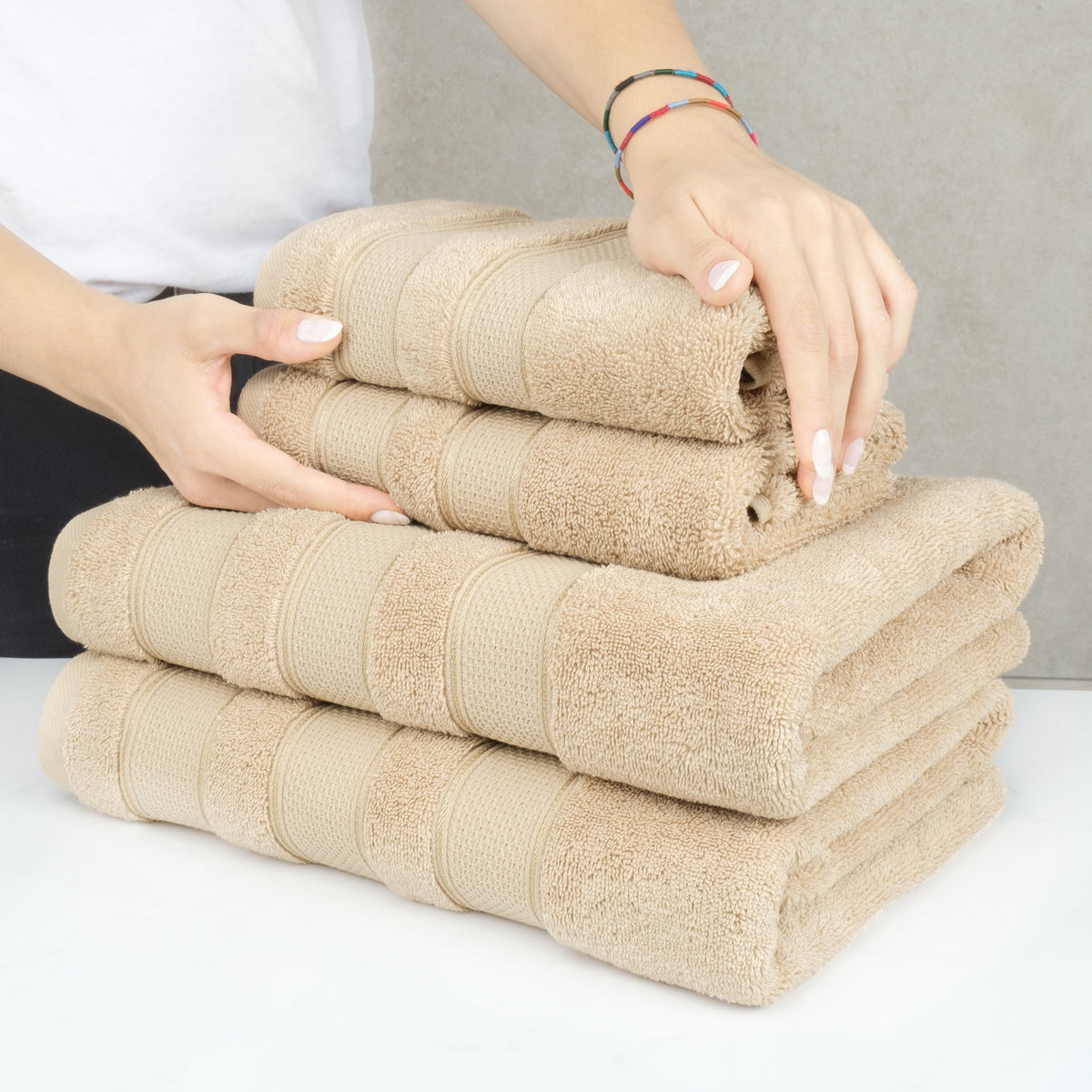 Salem 6 Piece 100% Cotton Luxury Turkish Bath Towel Set