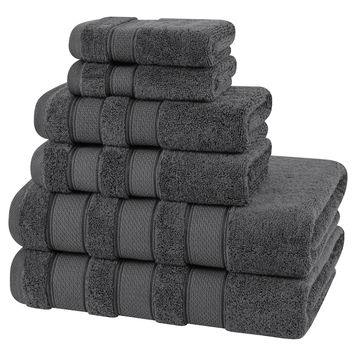 Salem 6 Piece 100% Cotton Luxury Turkish Bath Towel Set