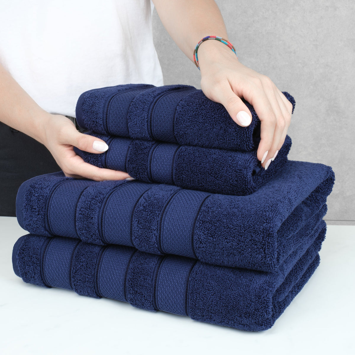 Salem 6 Piece 100% Cotton Luxury Turkish Bath Towel Set