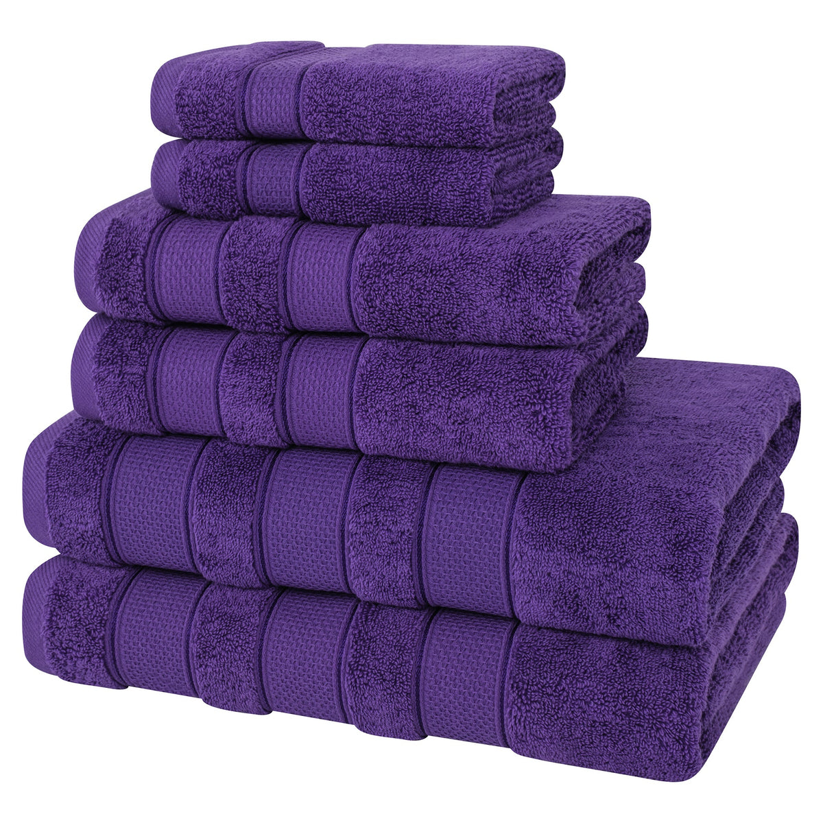 Salem 6 Piece 100% Cotton Luxury Turkish Bath Towel Set