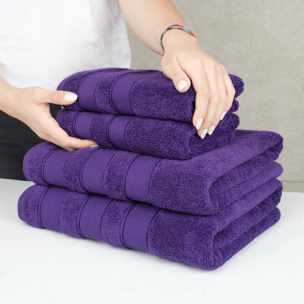 Salem 6 Piece 100% Cotton Luxury Turkish Bath Towel Set
