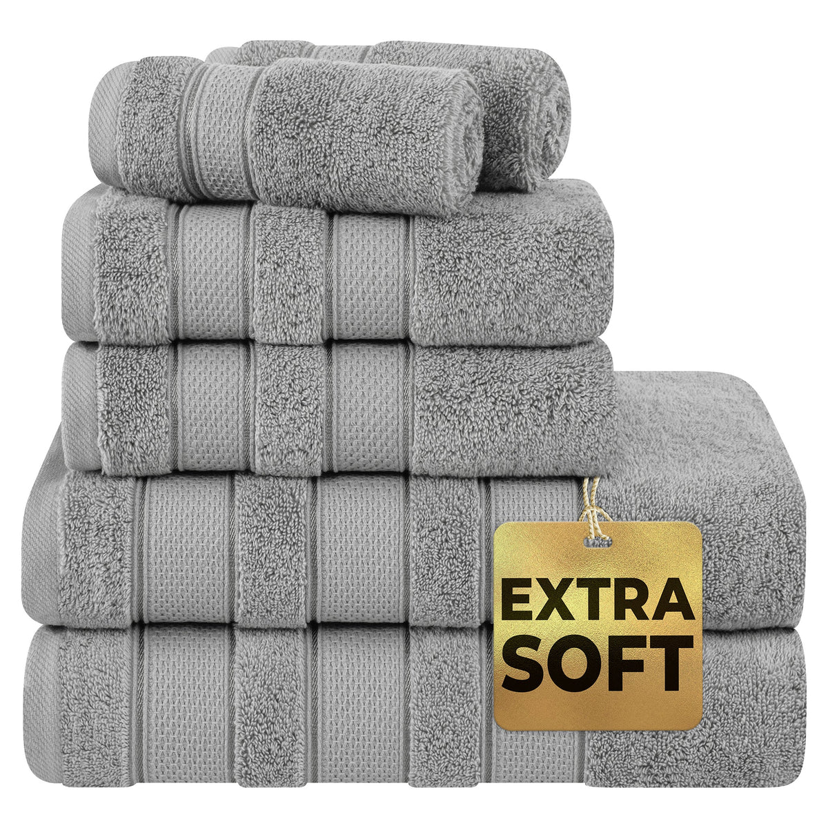 Salem 6 Piece 100% Cotton Luxury Turkish Bath Towel Set