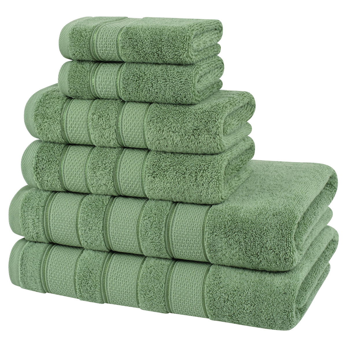 Salem 6 Piece 100% Cotton Luxury Turkish Bath Towel Set