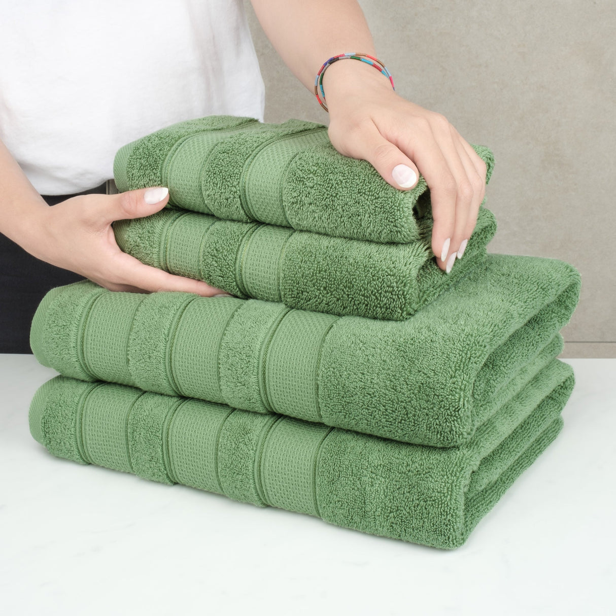 Salem 6 Piece 100% Cotton Luxury Turkish Bath Towel Set