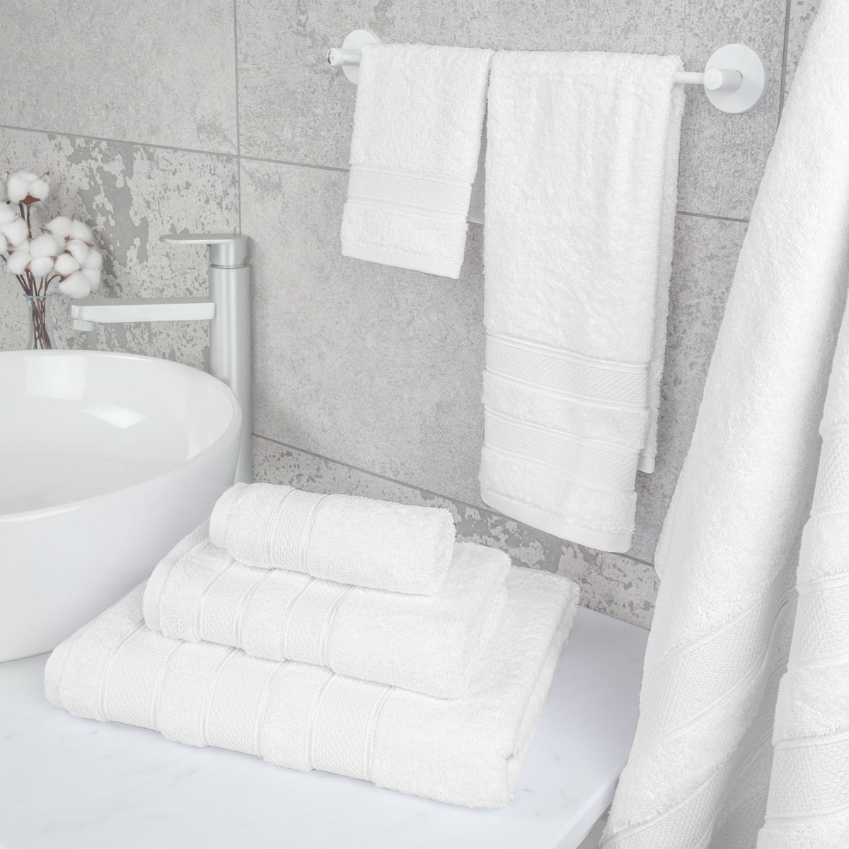 Salem 6 Piece 100% Cotton Luxury Turkish Bath Towel Set