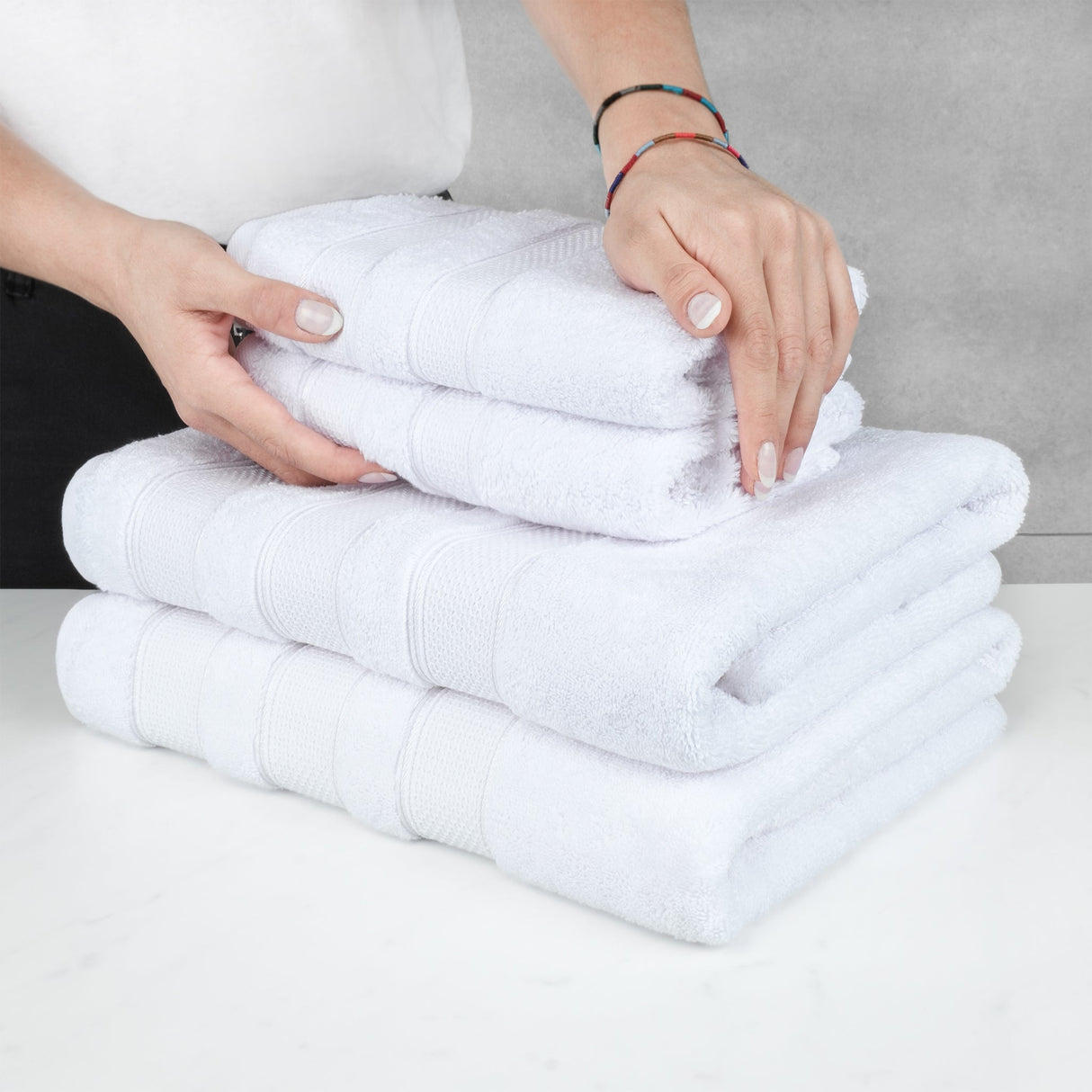 Salem 6 Piece 100% Cotton Luxury Turkish Bath Towel Set