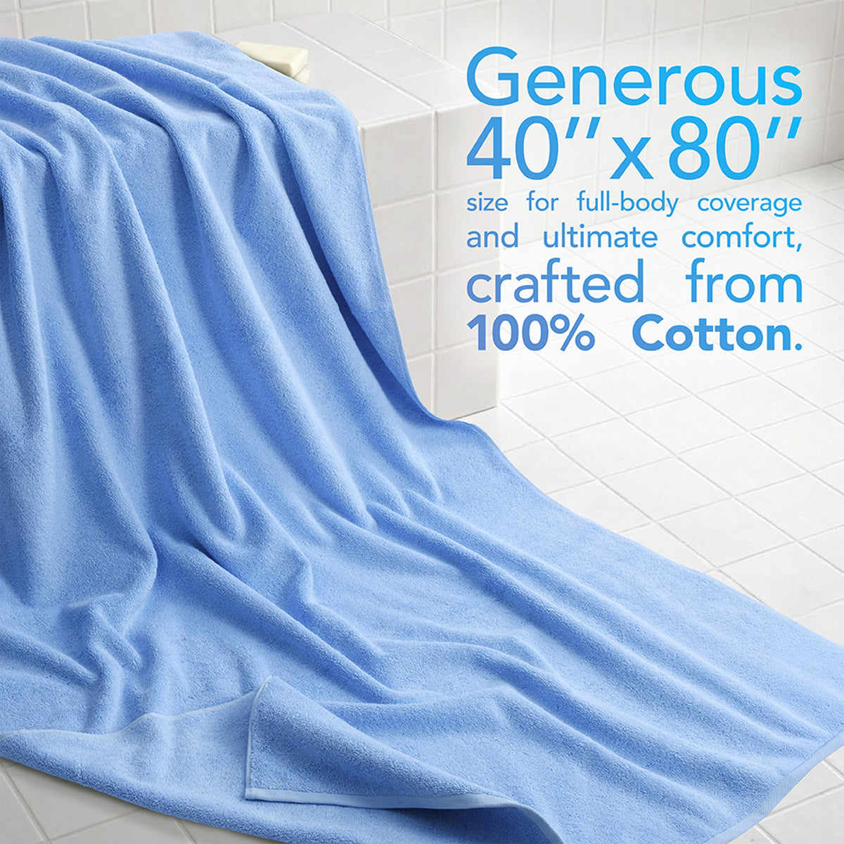40x80 Oversized Bath Sheets – 12 Pack | Premium 600 GSM Cotton