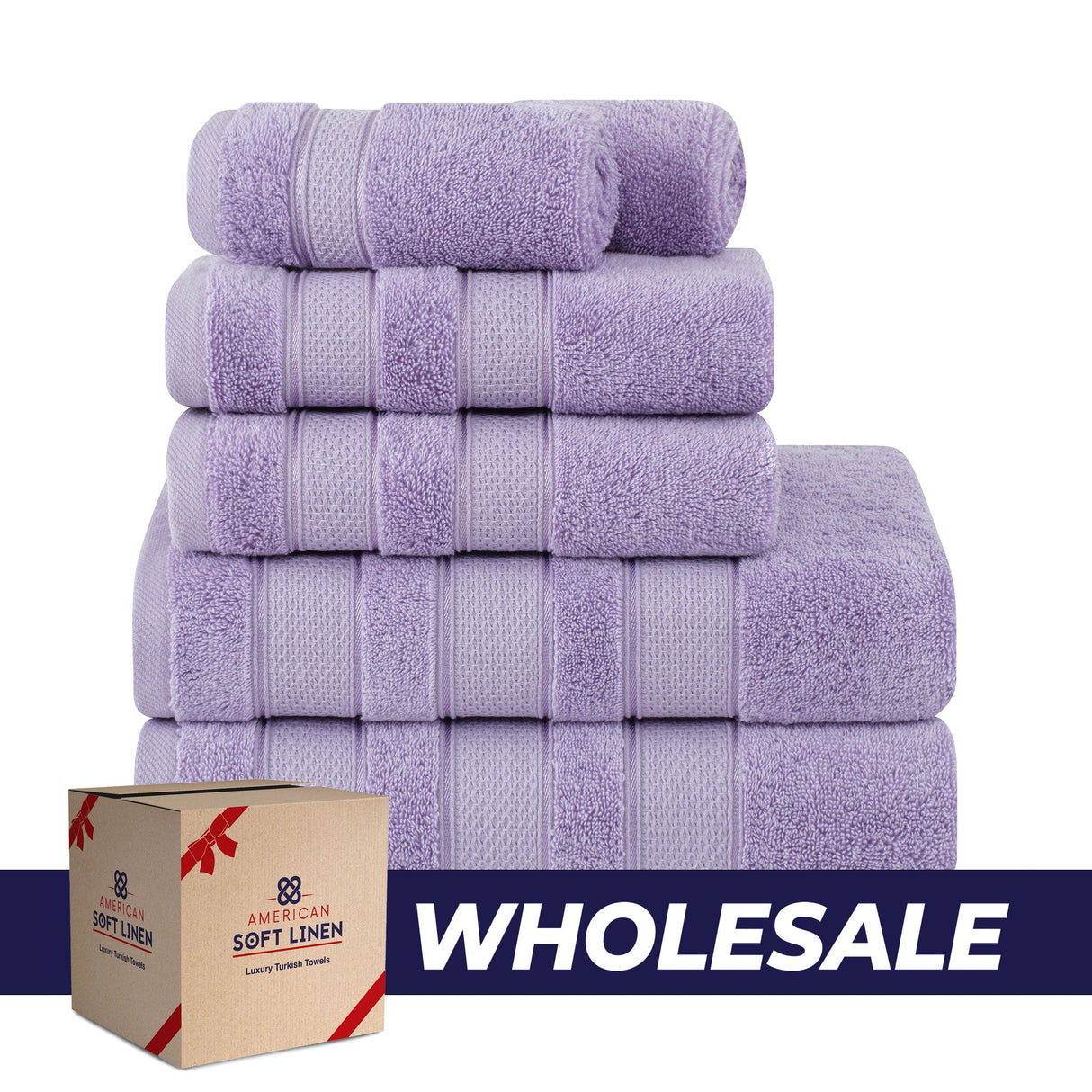 Salem 6 Piece 100% Cotton Luxury Bath Towel Set - 10 Set Case Pack