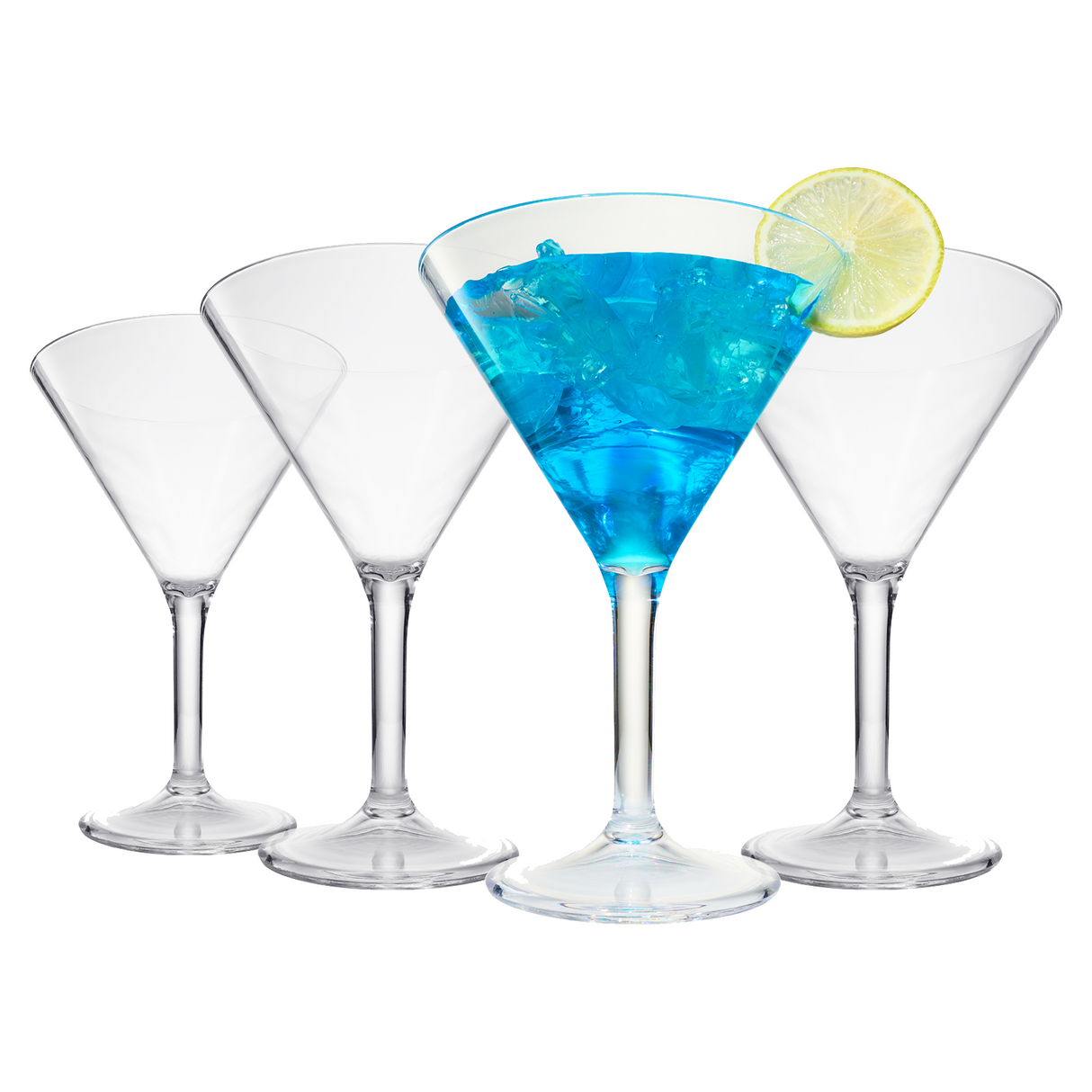 Barcelona Acrylic Martini Cocktail Glassware, Set of 4