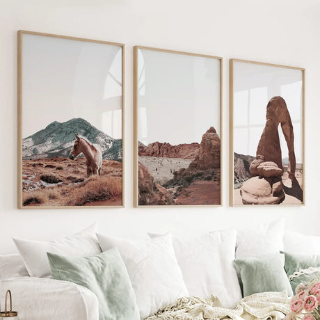 Arches-National-Park-Wall-Art-Set.-Horse-in-the-Desert-Wall-Art-Set
