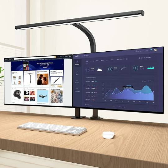 Architect Desk Lamp with Adjustable Arm and 31.5-Inch LED Light Bar – Glare-Reducing Modern Clamp Design for Optimal Workspace Lighting