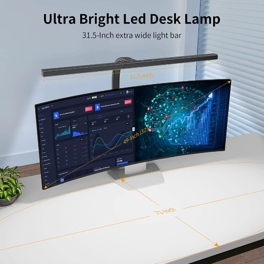 Architect Desk Lamp with Adjustable Arm and 31.5-Inch LED Light Bar – Glare-Reducing Modern Clamp Design for Optimal Workspace Lighting