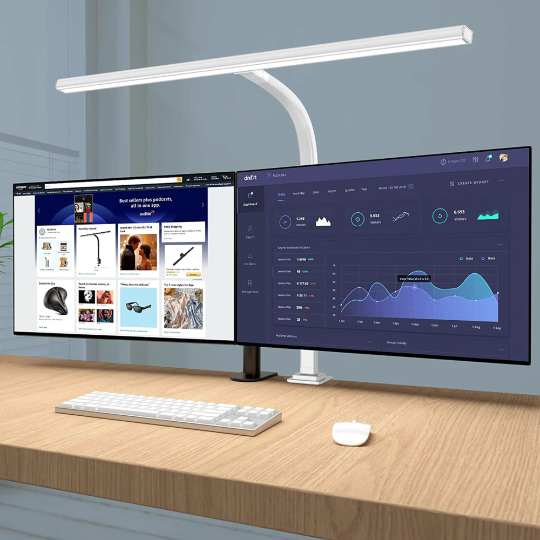 Architect Desk Lamp with Adjustable Arm and 31.5-Inch LED Light Bar – Glare-Reducing Modern Clamp Design for Optimal Workspace Lighting