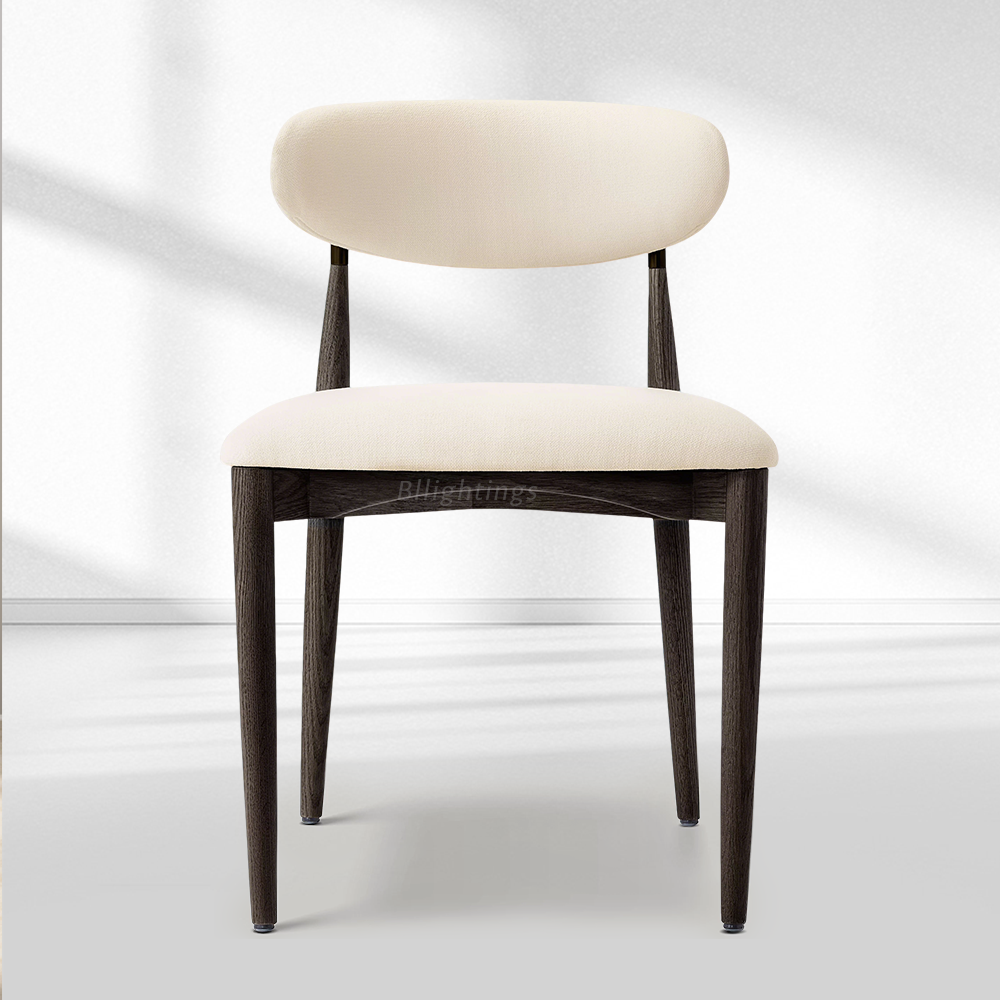 Vegan Leather Dining Chair with Oak Frame & Steel Legs 30.5" H