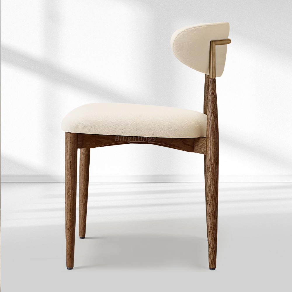 Vegan Leather Dining Chair with Oak Frame & Steel Legs 30.5" H