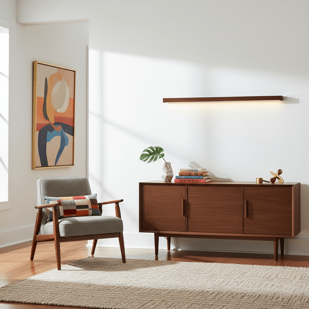 Pinea | Linear Pine Wood Wall Light with Frosted Diffuser, Dimmable Warm LED for Hallway