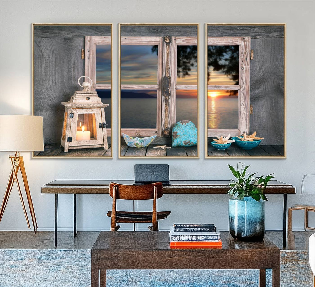 Astonishing Sunset from the Window Wall Art Canvas Print