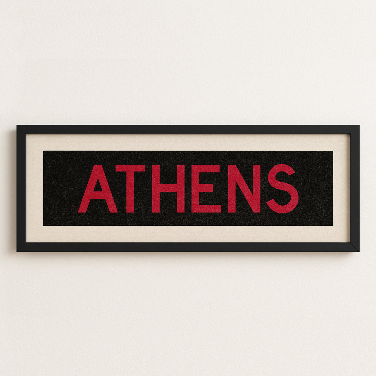 Framed Athens Red and Black Bus Scroll
