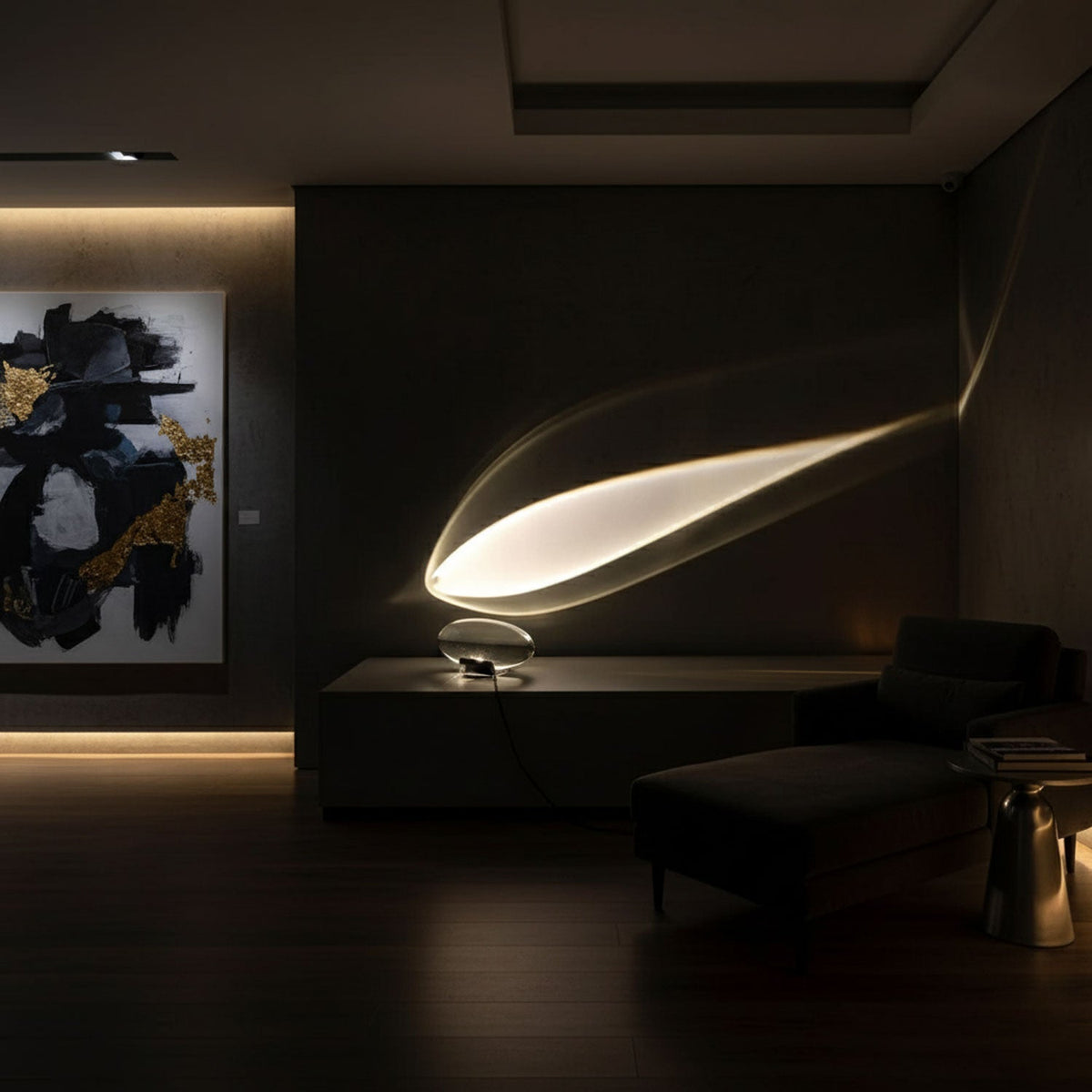 Seren | Crystal Glass Table Lamp with Chrome Base, Compact Plug-In Accent Light for Desk