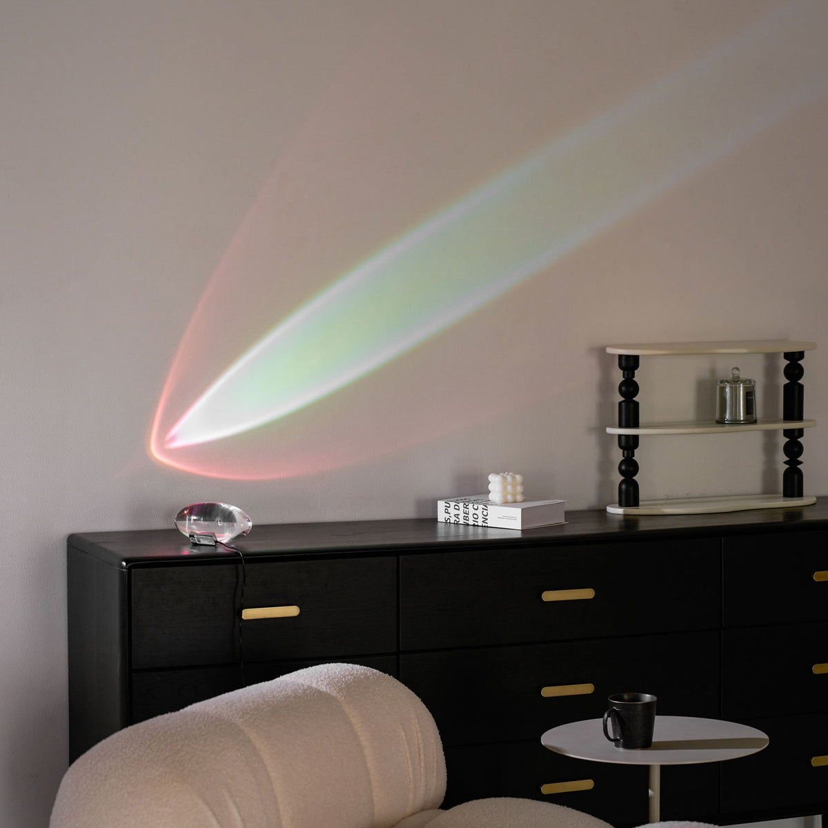 Seren | Crystal Glass Table Lamp with Chrome Base, Compact Plug-In Accent Light for Desk