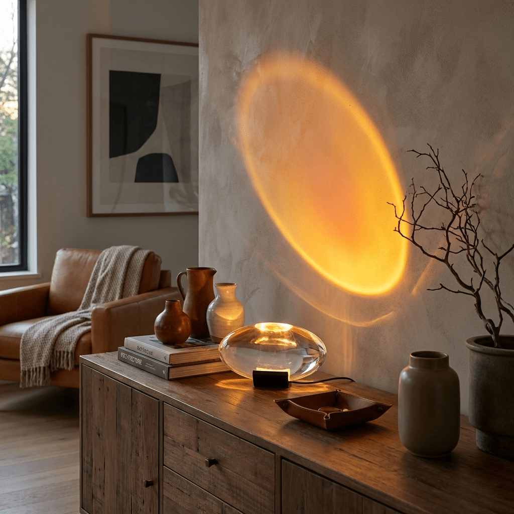 Seren | Crystal Glass Table Lamp with Chrome Base, Compact Plug-In Accent Light for Desk