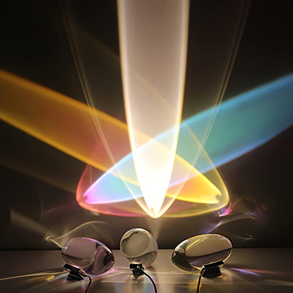 Seren | Crystal Glass Table Lamp with Chrome Base, Compact Plug-In Accent Light for Desk