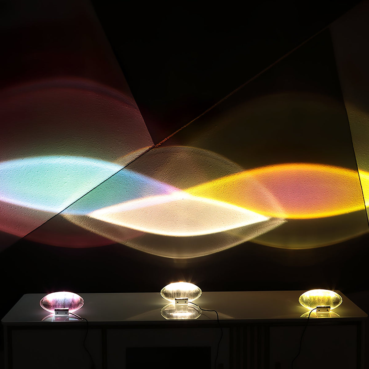 Seren | Crystal Glass Table Lamp with Chrome Base, Compact Plug-In Accent Light for Desk