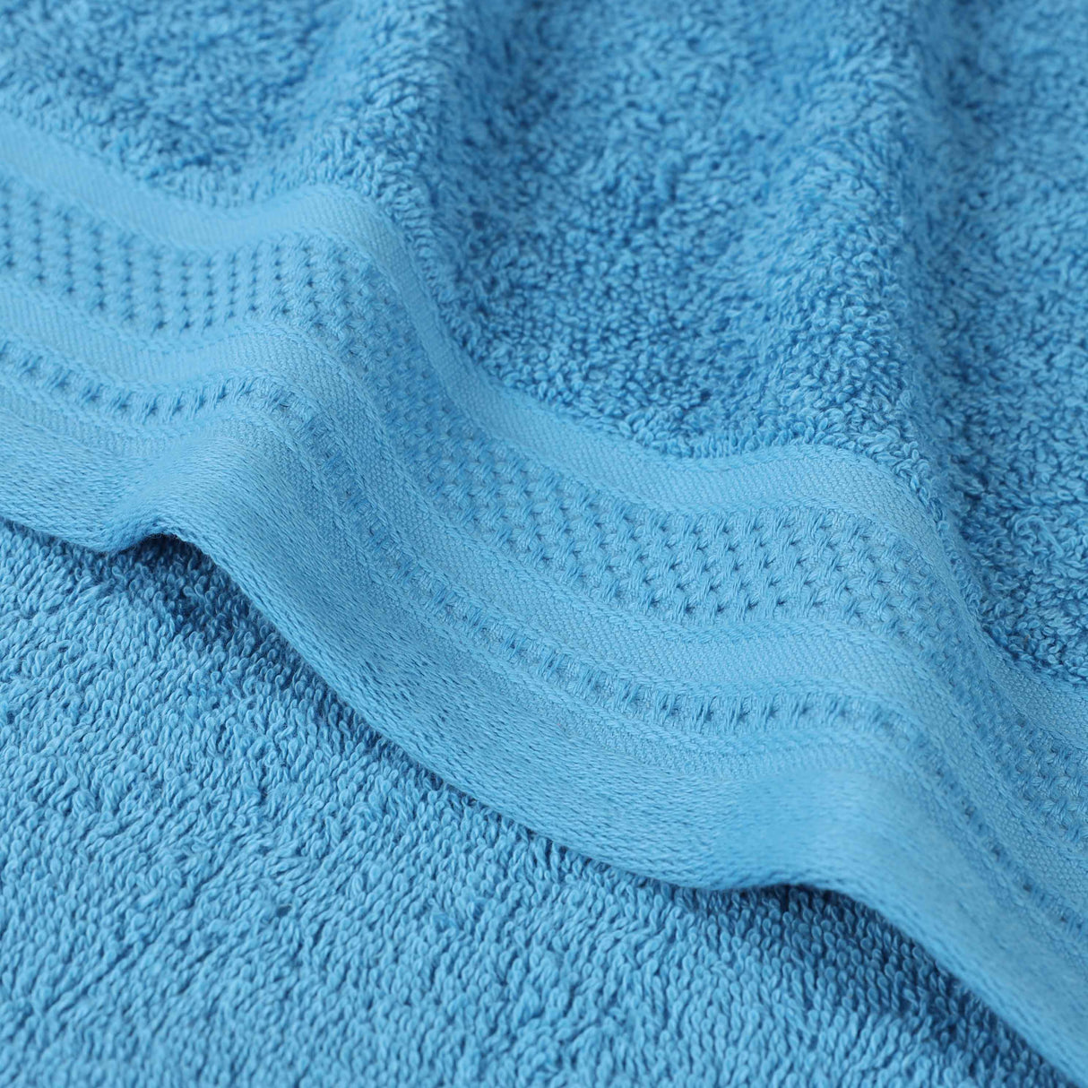 Honeycomb Textured Waffle Border Cotton Bath Towels, Set of 4 - Bath Towel by Superior Brand