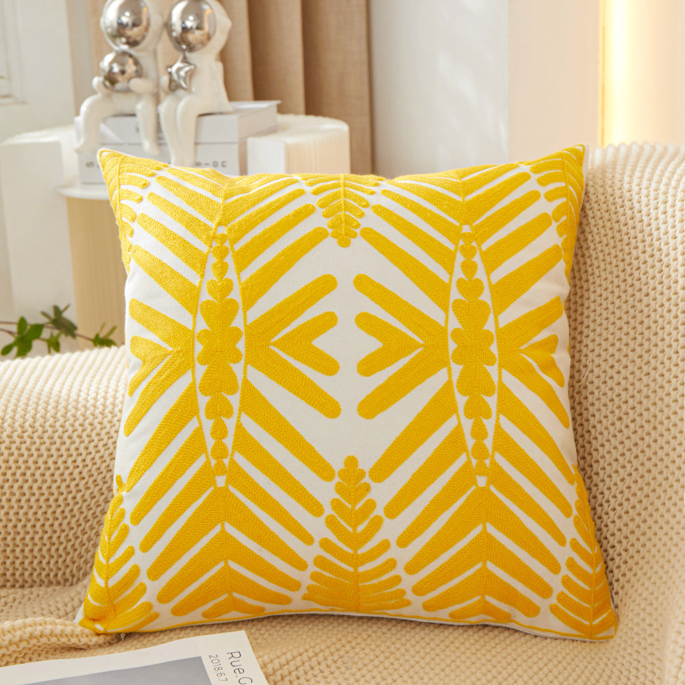 Textured Cotton Blend Square Throw Pillow (With 450g Insert) size 18"x18" pack of one