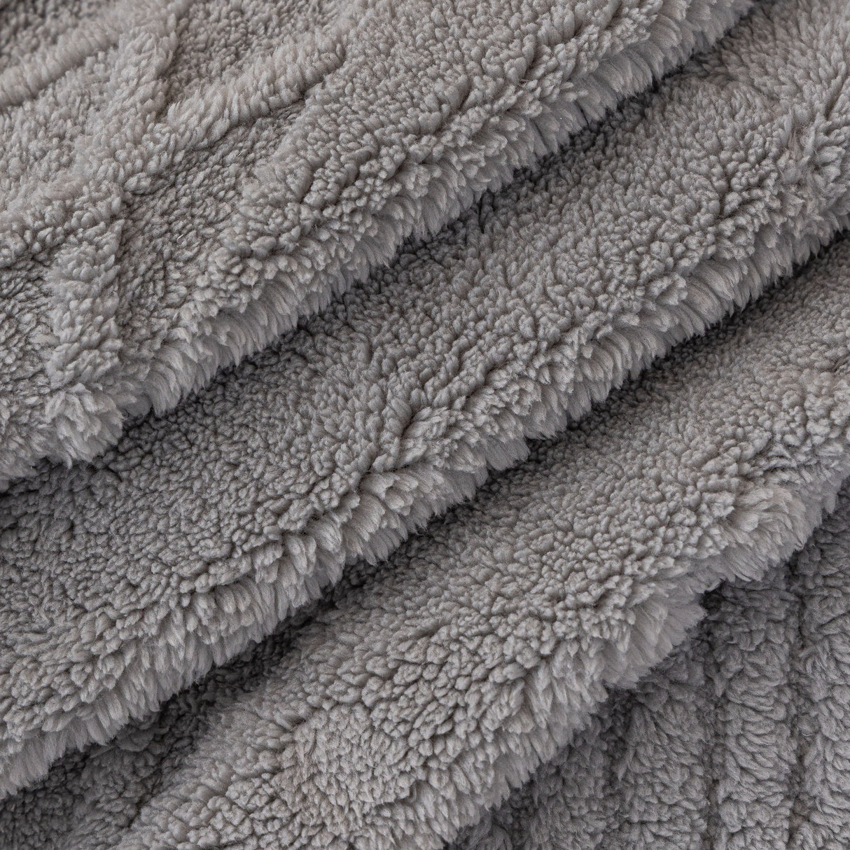 Plush Sherpa Fleece Sofa Cover with 3D Cable Knit Texture, Soft Cozy Throw Blanket